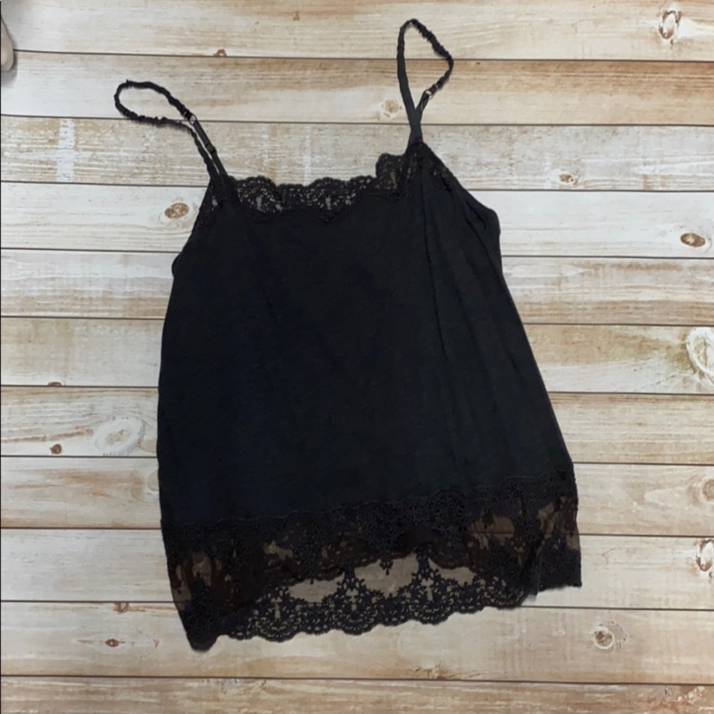 American Eagle boho lace dark gray cami